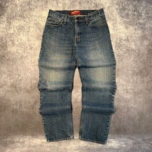 Arizona Jean Co Mens 30x32 Relaxed Straight Leg Blue Denim Jeans 100% Cotton